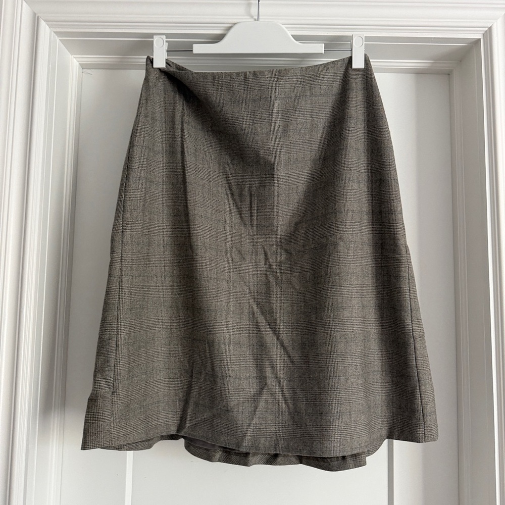 Talbots Gray A-Line Wool-Blend Skirt